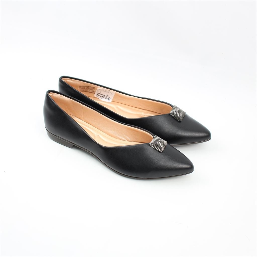 Sapatilha Bico Fino Enfeite Preto 2
