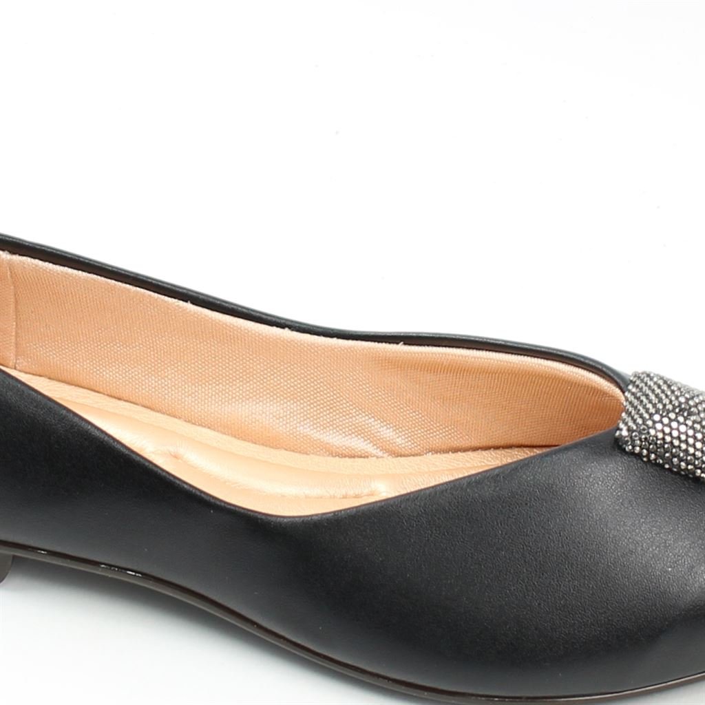 Sapatilha Bico Fino Enfeite Preto 3