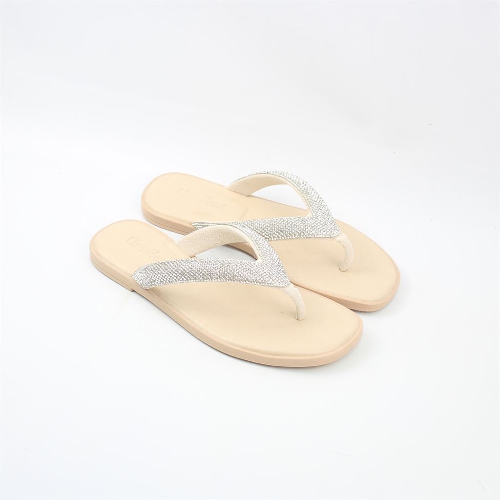 Rasteira Chinelo Strass Prata 2