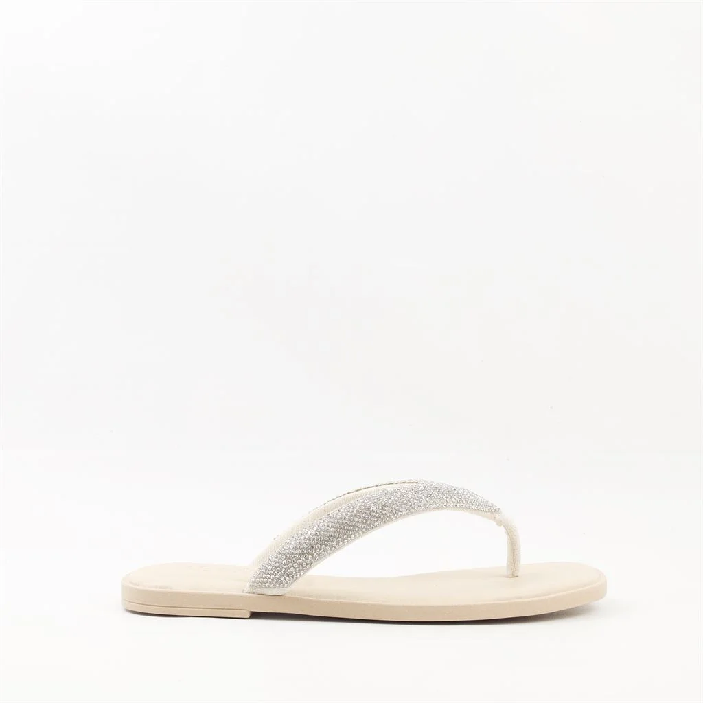 Rasteira Chinelo Strass Prata 5
