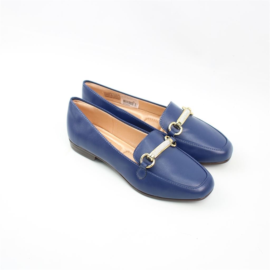 Sapatilha Mocassim enfeite Brilho Azul 2
