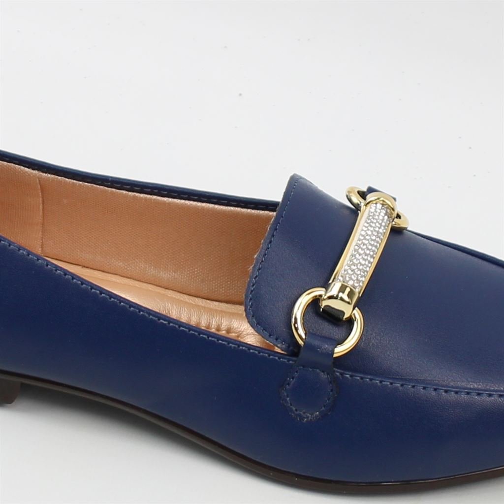 Sapatilha Mocassim enfeite Brilho Azul 3