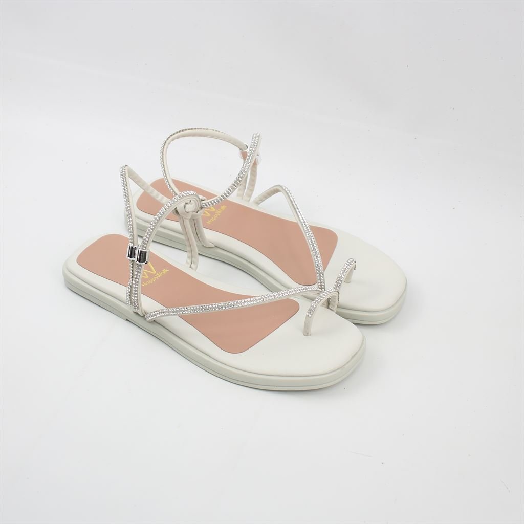 Rasteira Sandália Brilho Branco 2