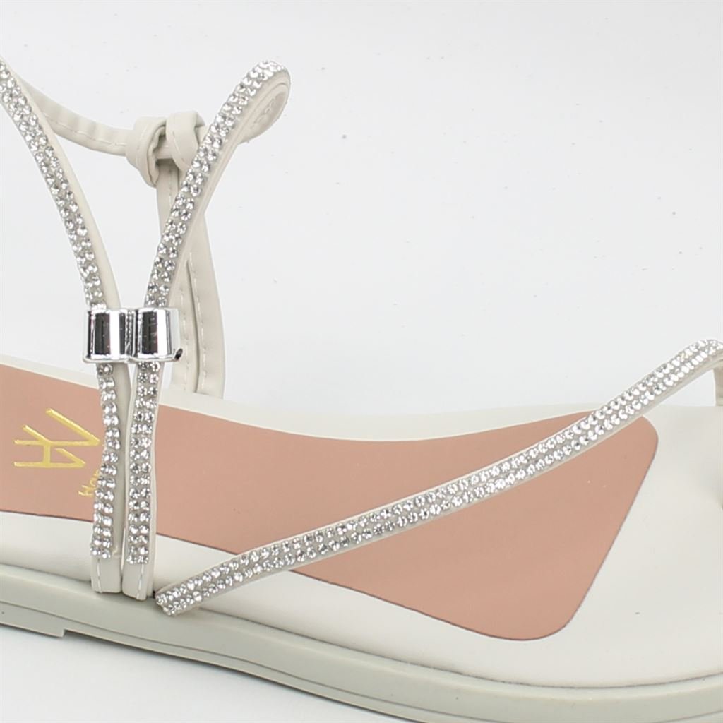 Rasteira Sandália Brilho Branco 3