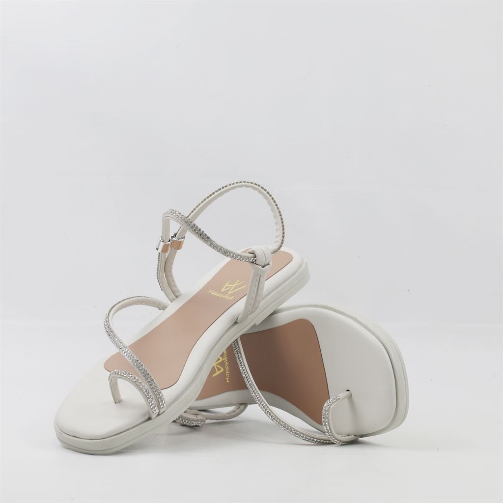 Rasteira Sandália Brilho Branco 4