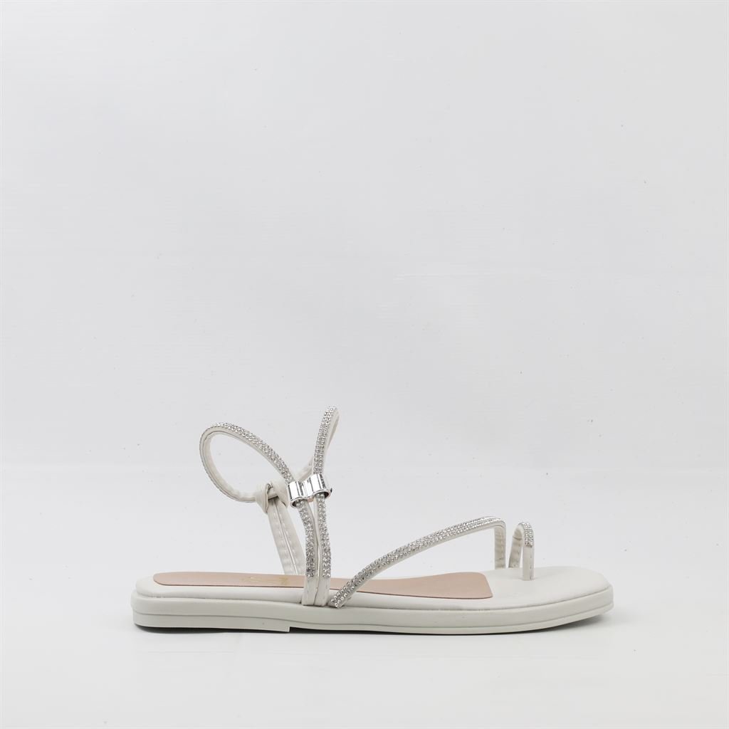Rasteira Sandália Brilho Branco 5