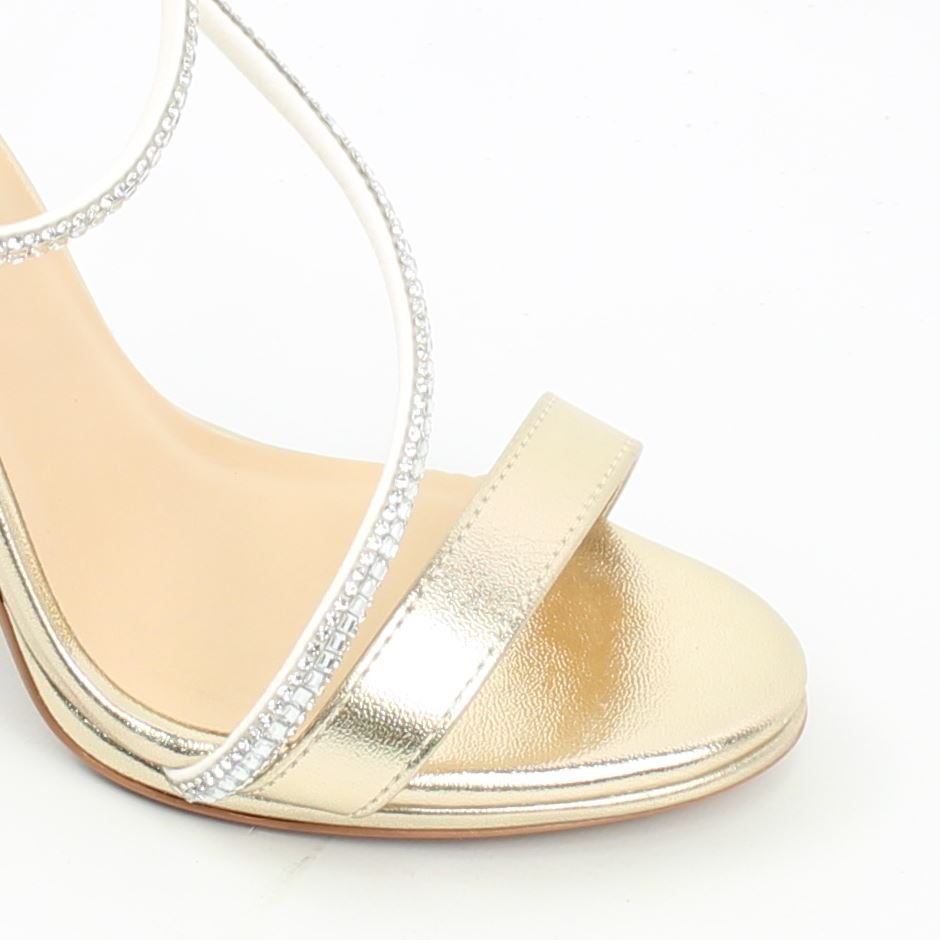 Sandália Salto Fino Glam Dourado 2