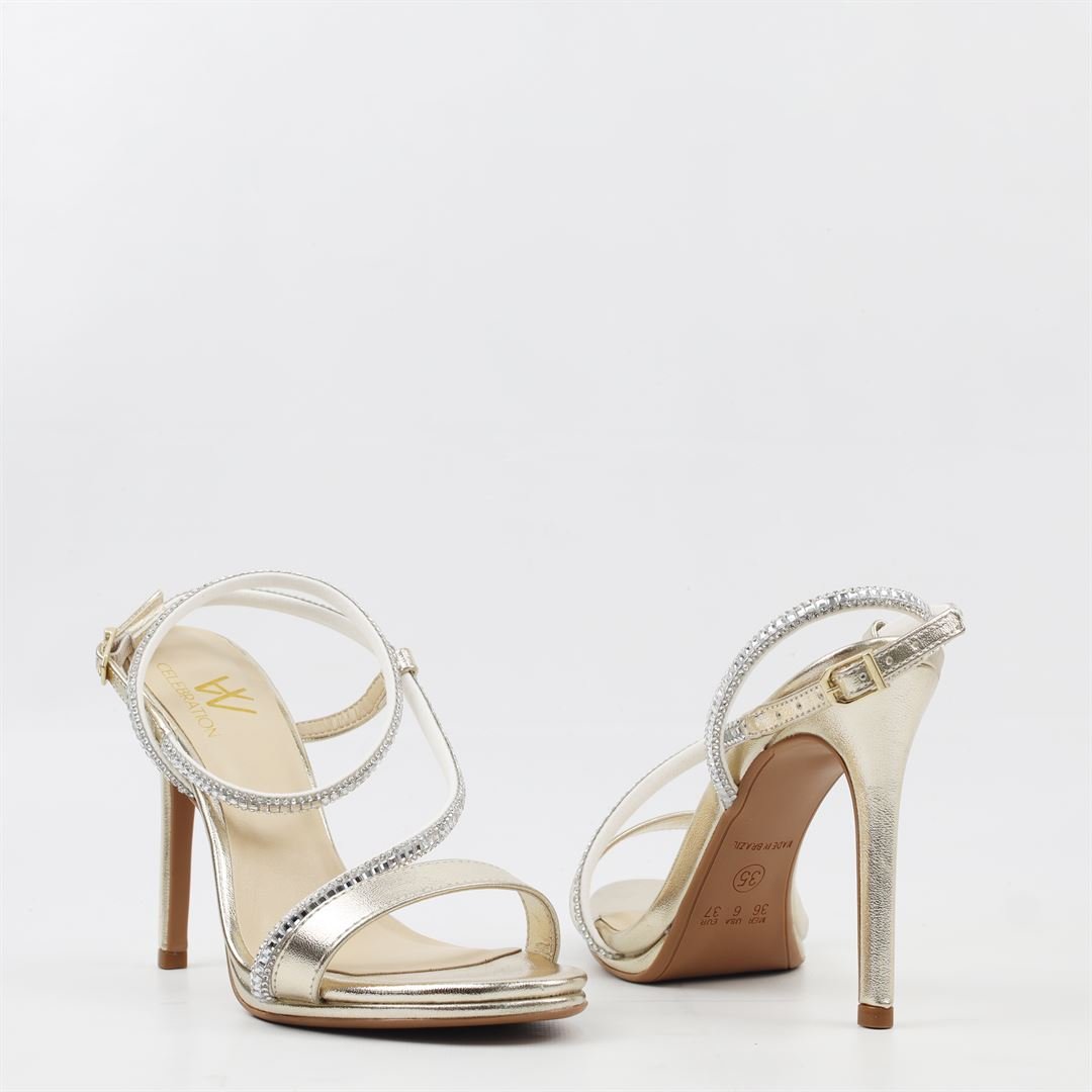 Sandália Salto Fino Glam Dourado 4