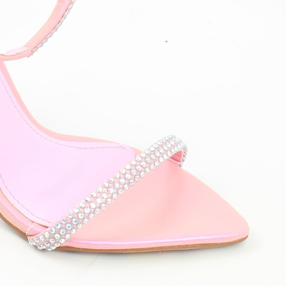 Sandália Salto Fino Glam Rosa 3