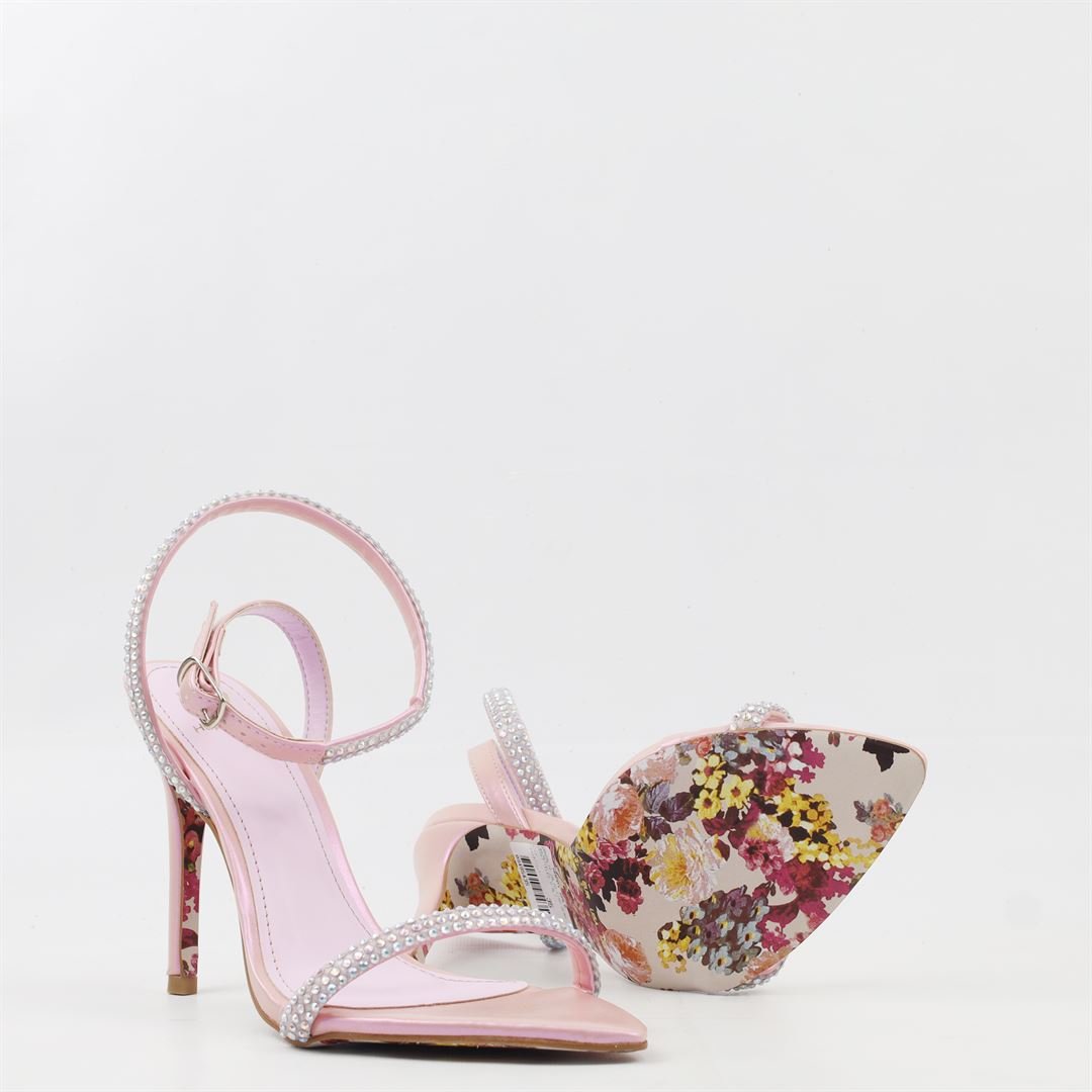 Sandália Salto Fino Glam Rosa 4