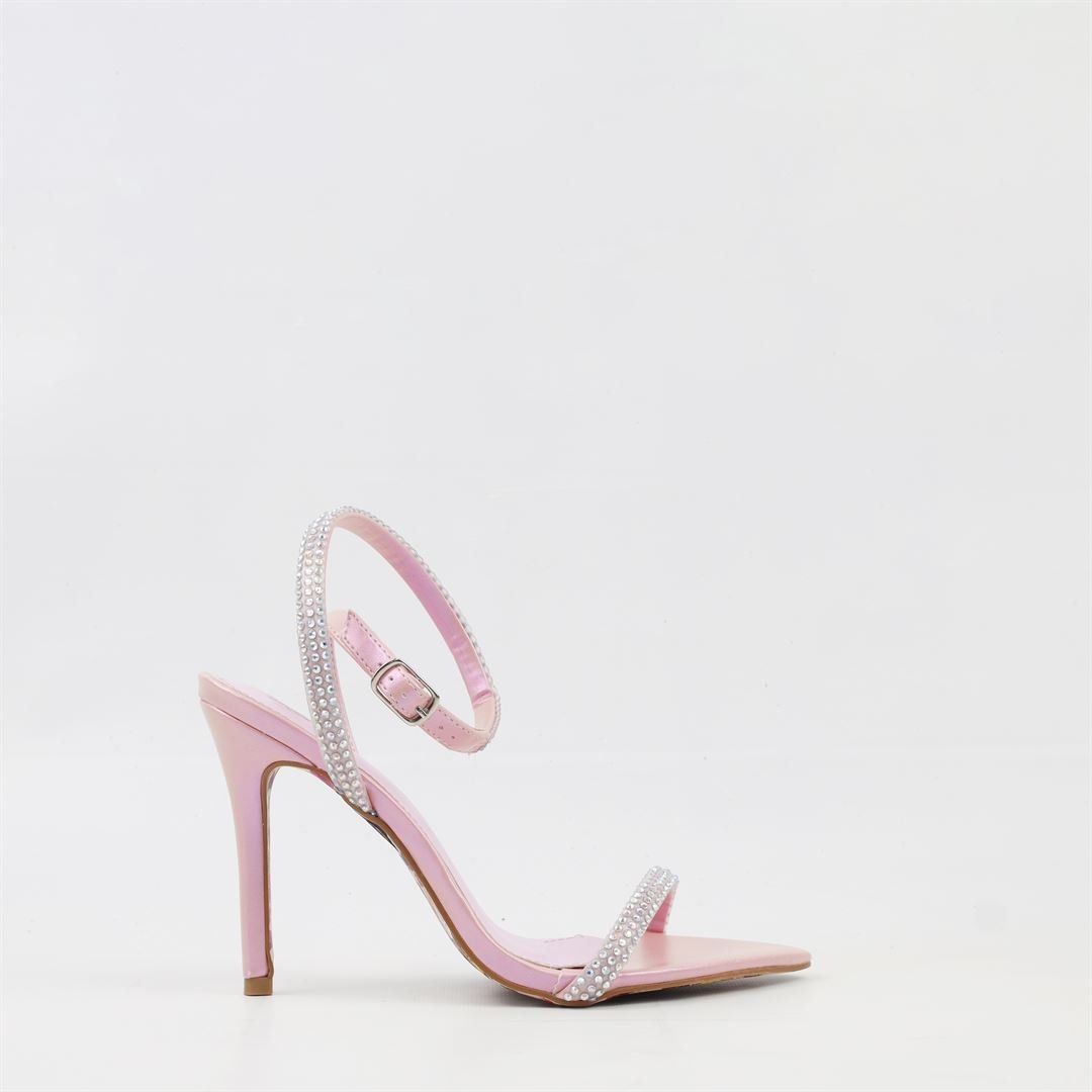 Sandália Salto Fino Glam Rosa 5