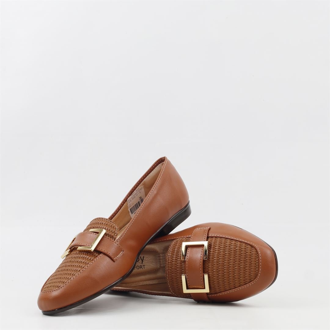 Sapatilha Mocassim Detalhe Metal Marrom 3