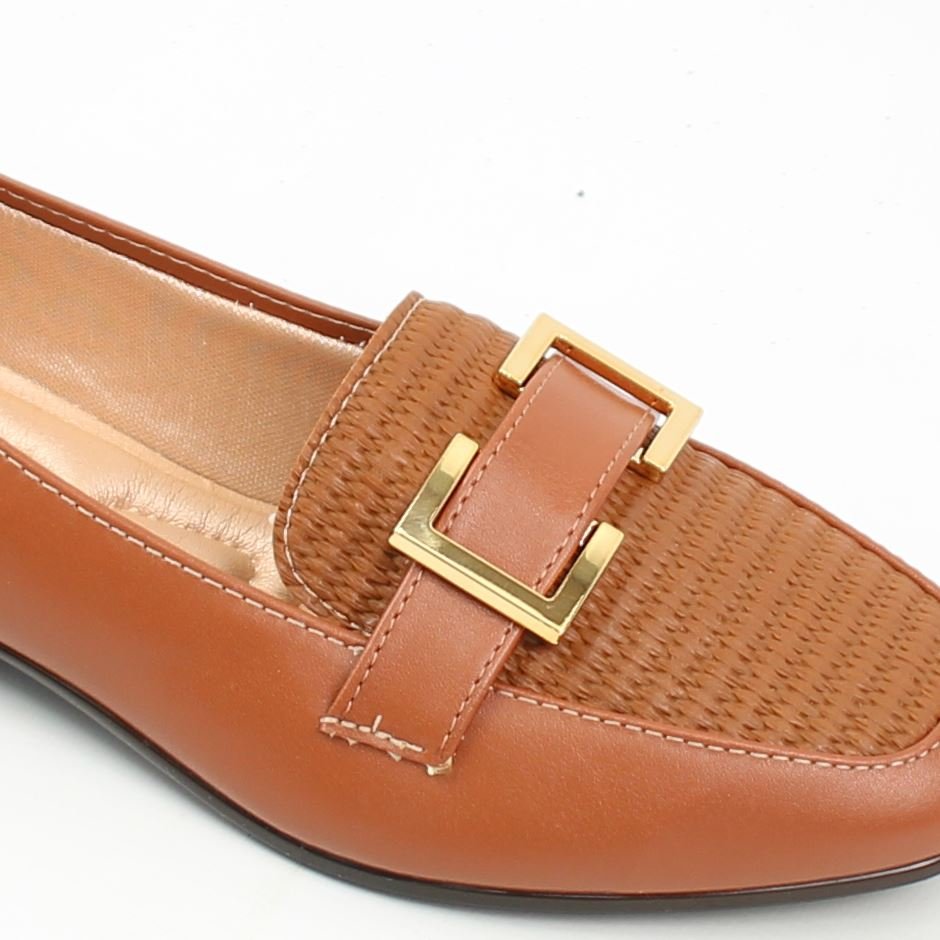 Sapatilha Mocassim Detalhe Metal Marrom 4