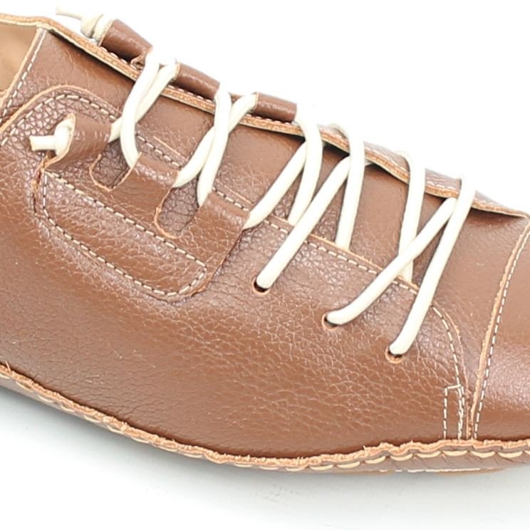 Tênis Flat Couro Conforto Marrom 3