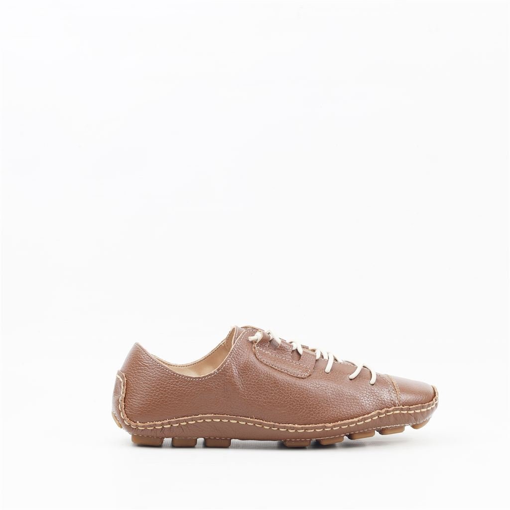 Tênis Flat Couro Conforto Marrom 5