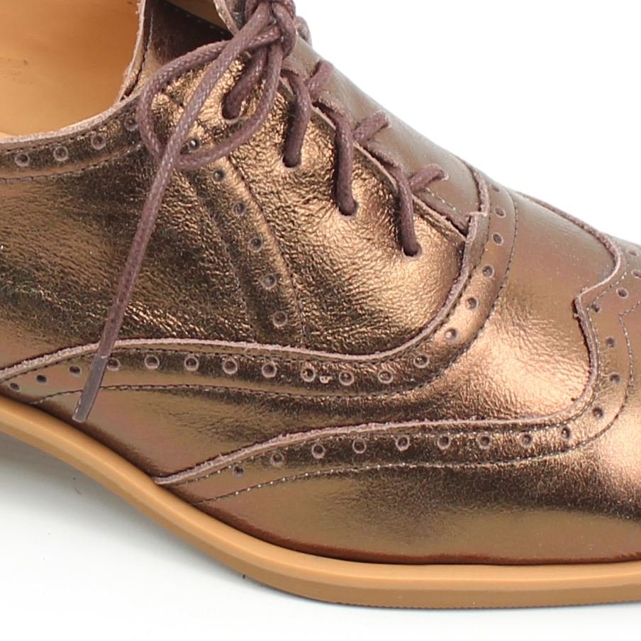 Mocassim Salto Bloco Couro Bronze 3