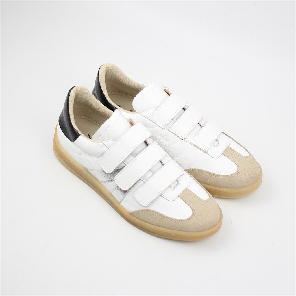 Tênis Flat Couro Marfim/Branco/Prata 2