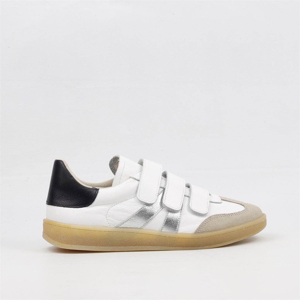 Tênis Flat Couro Marfim/Branco/Prata 4