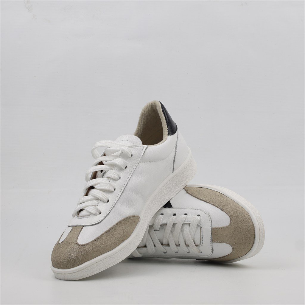 Tênis Flat Couro Marfim/Branco/Preto 5