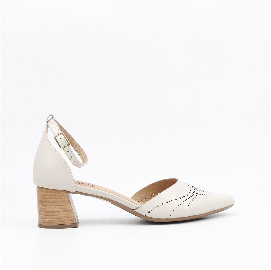 Scarpin Salto Bloco Aberto Branco 5