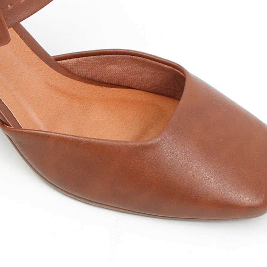 Scarpin Salto Bloco Aberto Conhaque 5