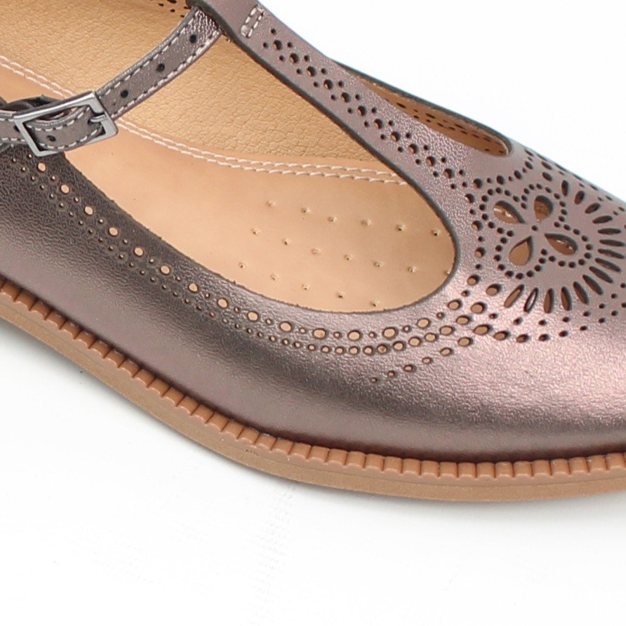 Sapatilha Metalizada Couro Grafite 3