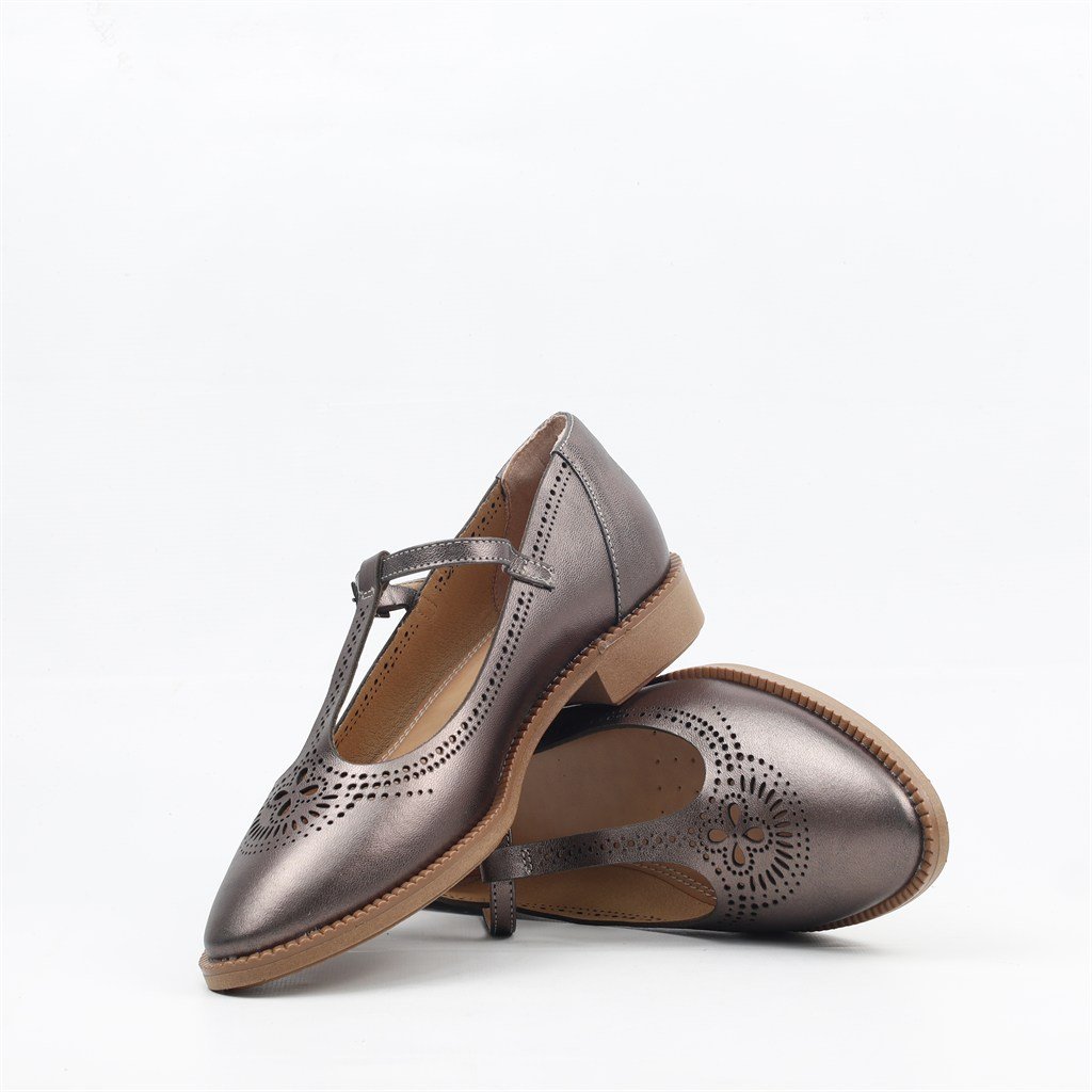 Sapatilha Metalizada Couro Grafite 4