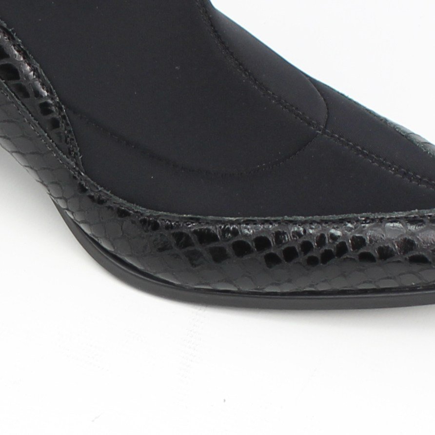 Bota Cano Baixo Lycra Snake Preto 3