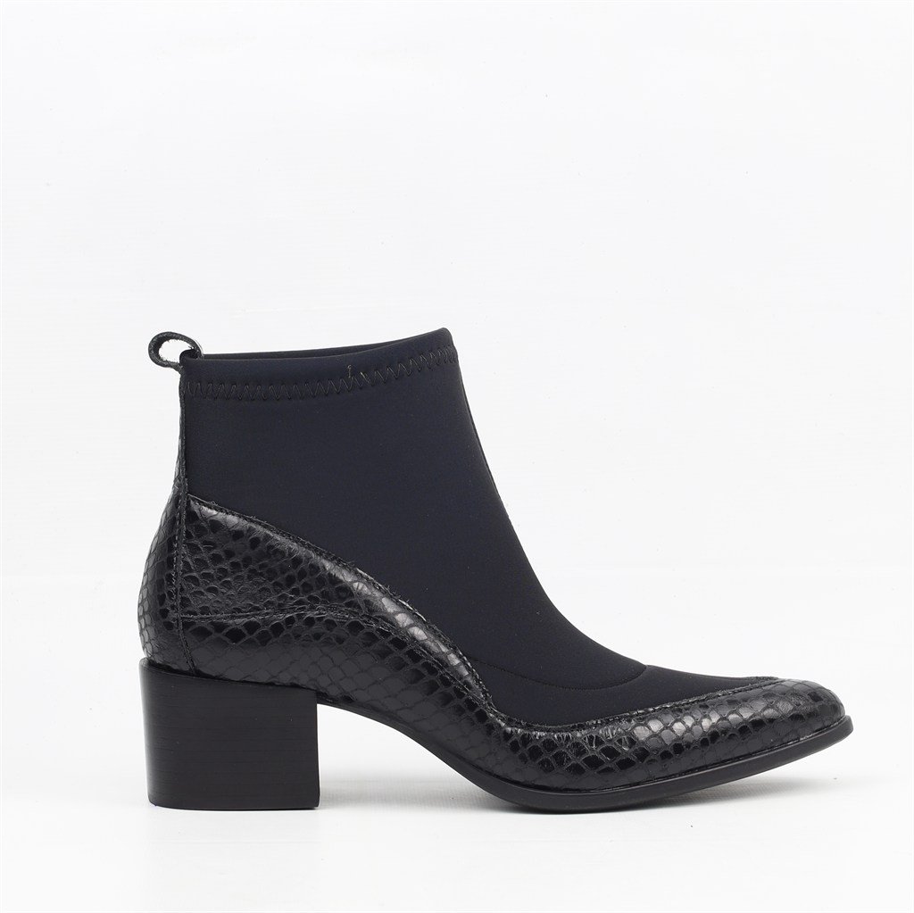 Bota Cano Baixo Lycra Snake Preto 5