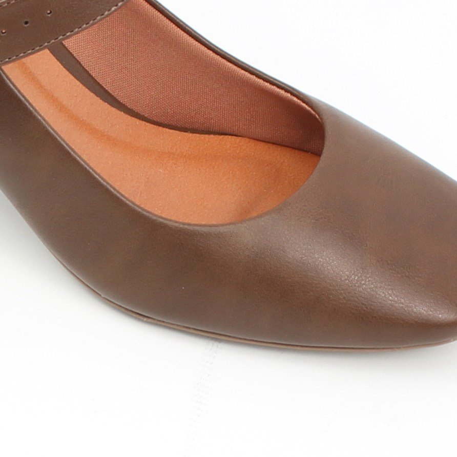 Scarpin Boneca Salto Bloco Café 2