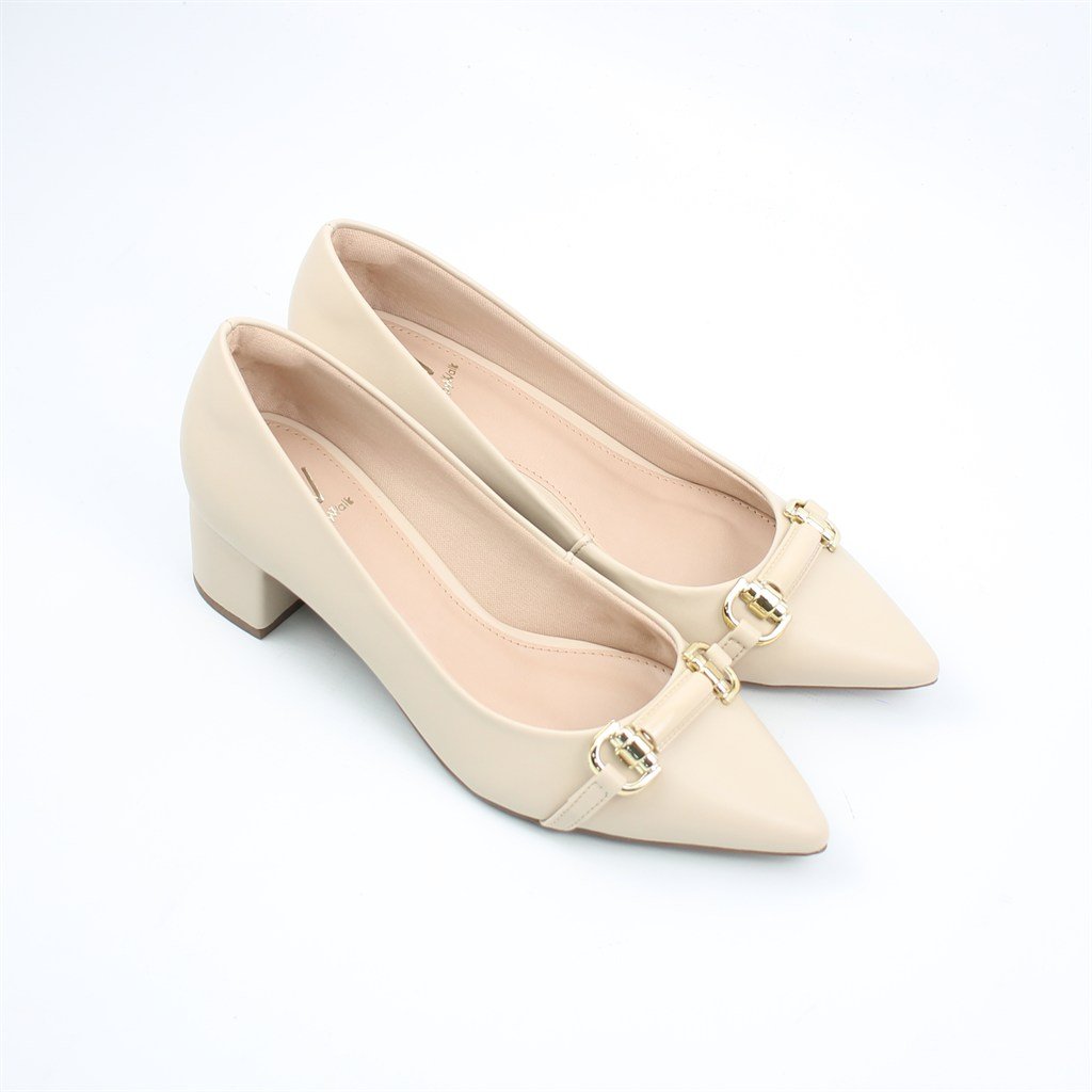 Scarpin Salto Bloco Enfeite Branco 2