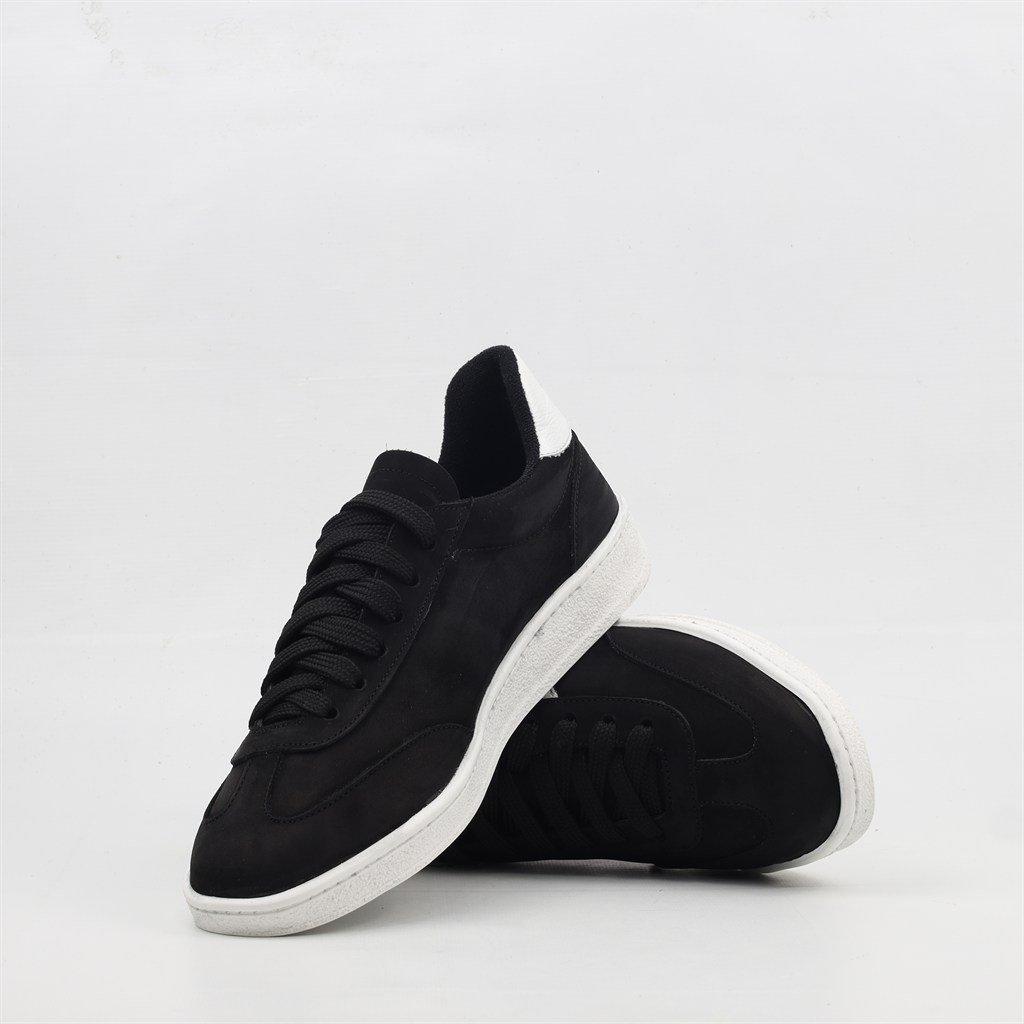 Tênis Flat Couro Preto/Branco 4