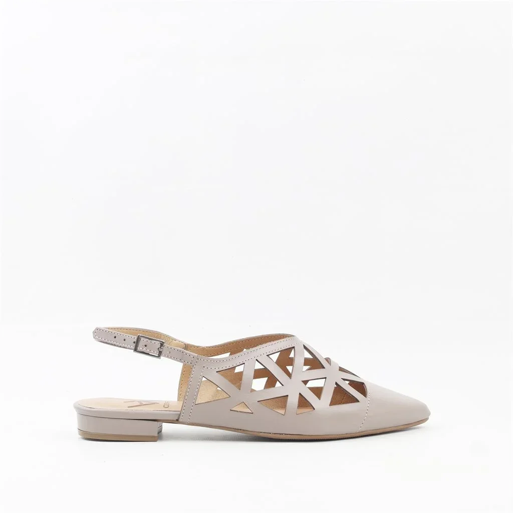Sapatilha Slingback Recortes Caqui 4