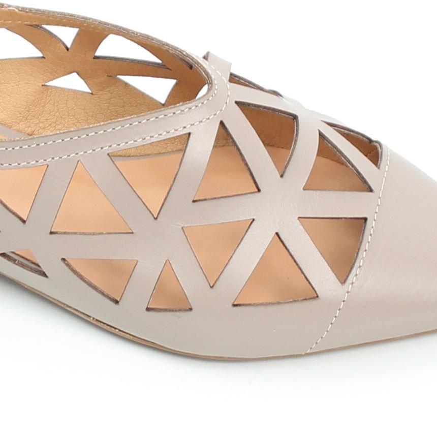 Sapatilha Slingback Recortes Caqui 5