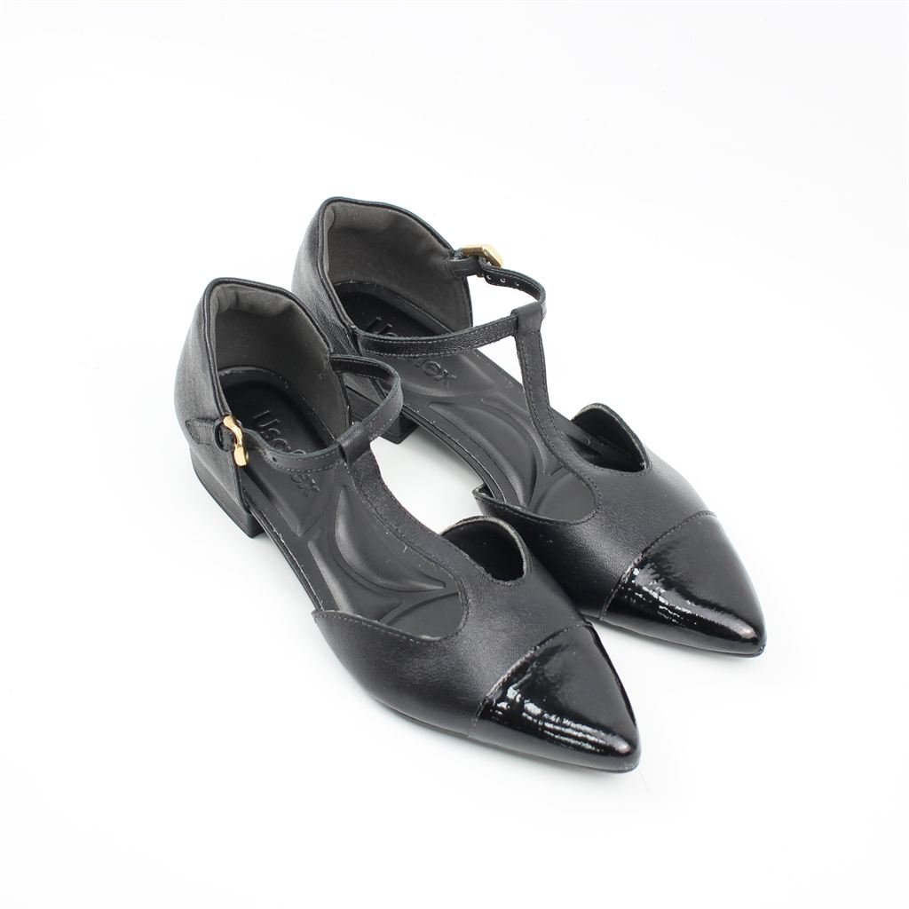 Scarpin Couro Liso Aberto Preto 2