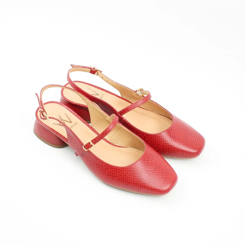 Scarpin Salto Bloco Slingback Vermelho 2