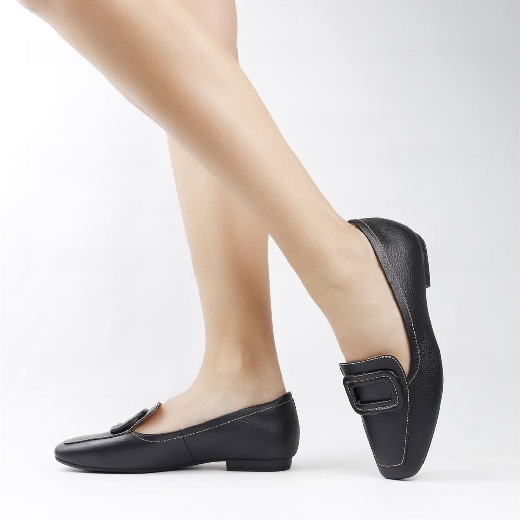 Sapatilha Mocassim Couro Preto 1