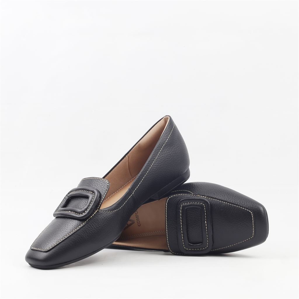 Sapatilha Mocassim Couro Preto 5