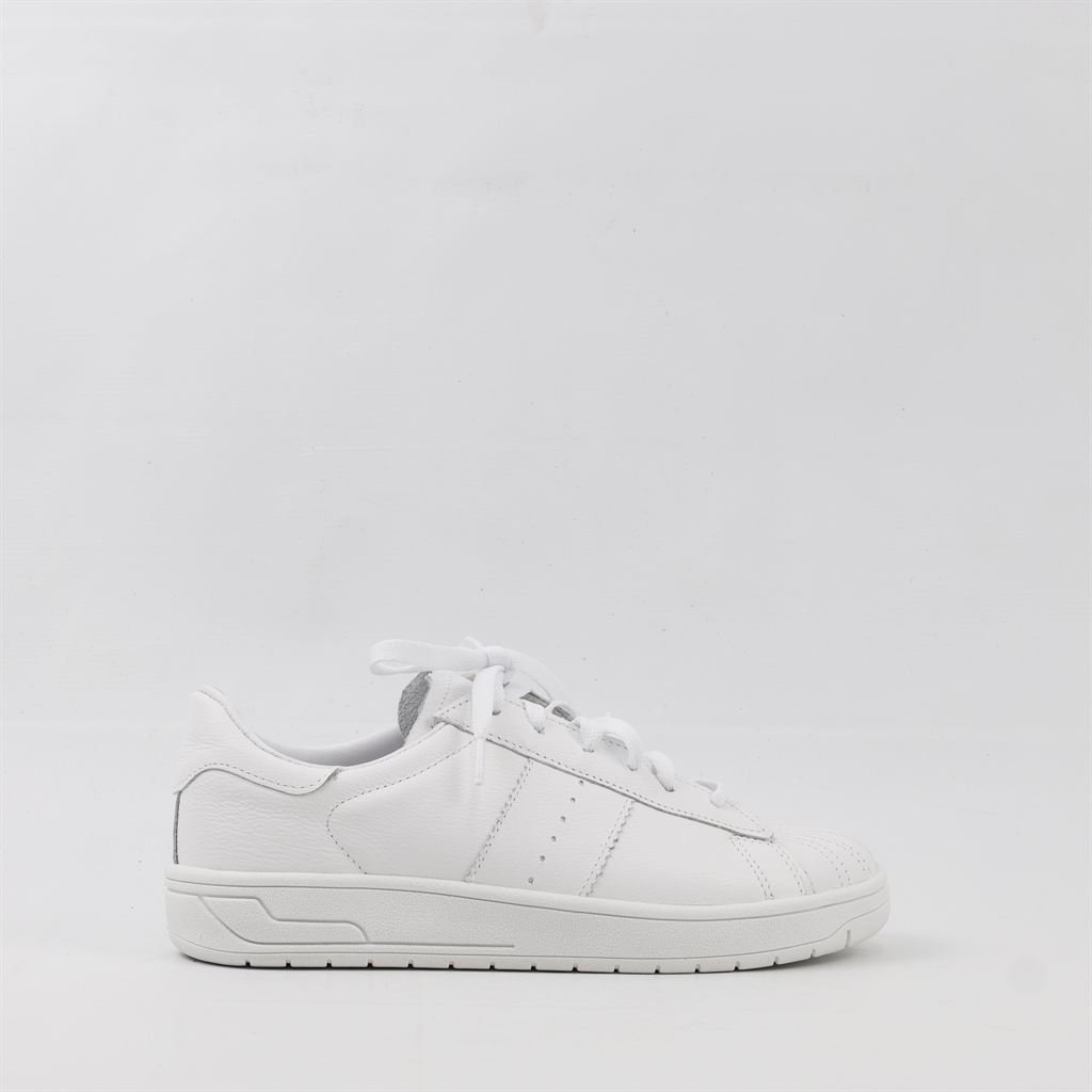 Tênis Flat Amarração Couro Branco 5