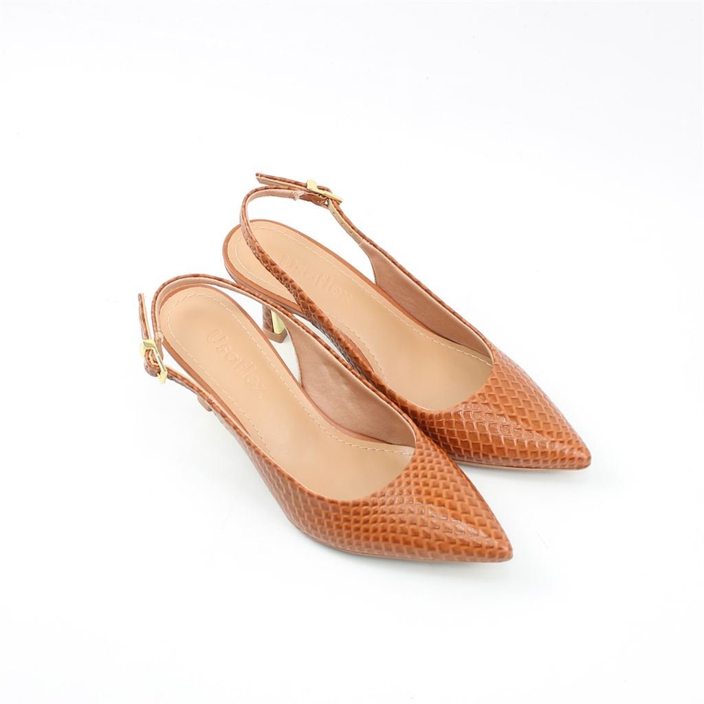 Scarpin Salto Fino Slingback Doce de Leite 2