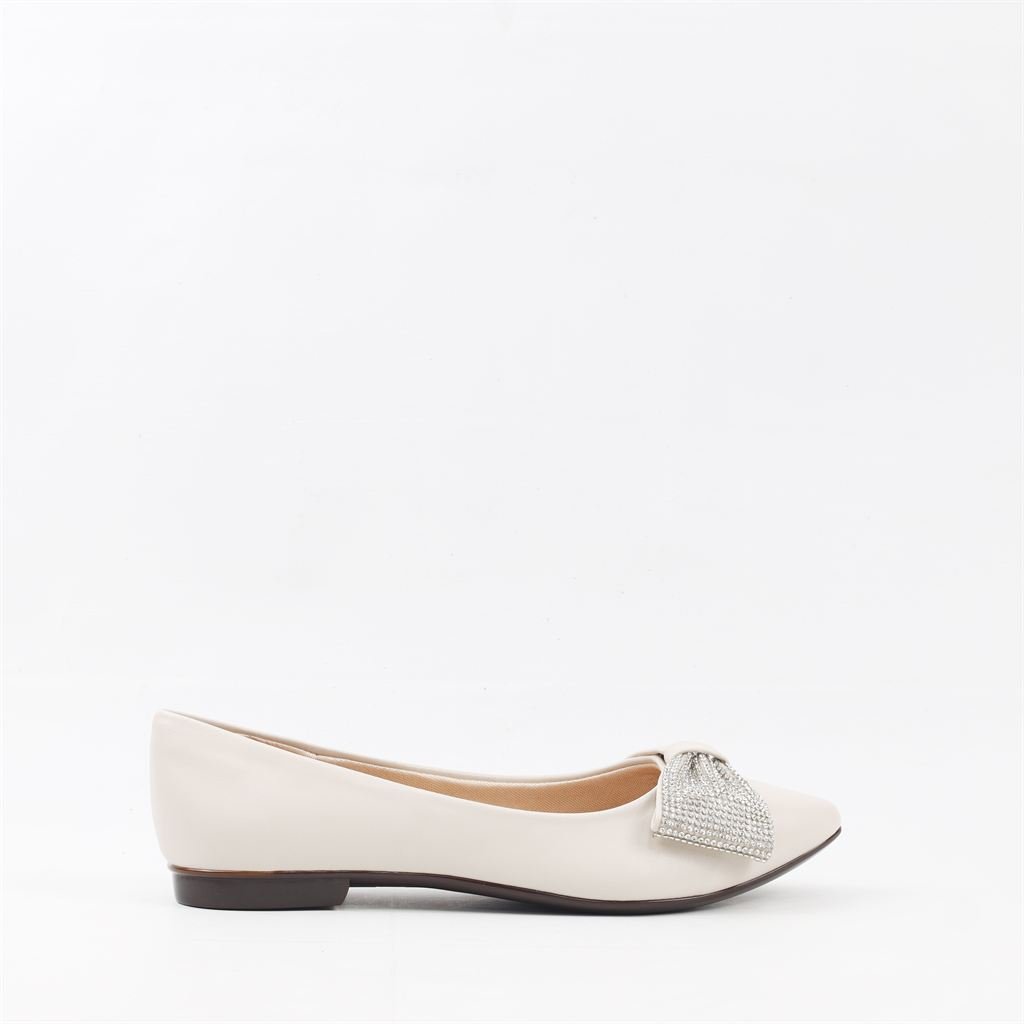 Sapatilha Bico Fino Laço Off White 5