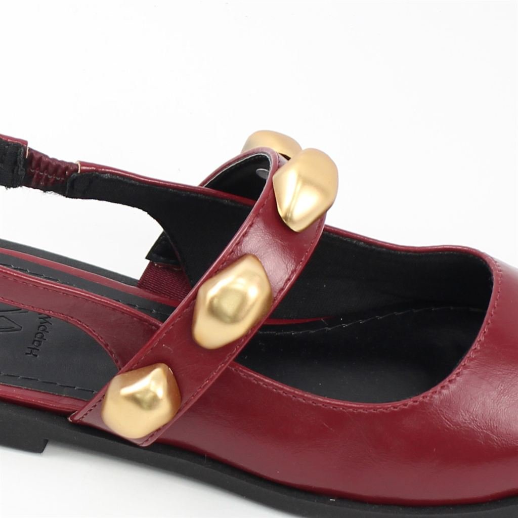 Sapatilha Slingback Detalhe Metal Marsala 3