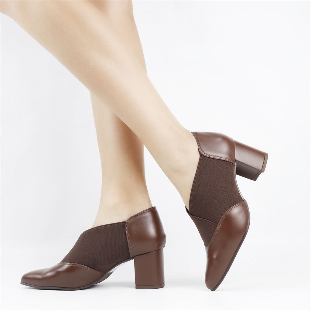 Bota Ankle Boot Couro