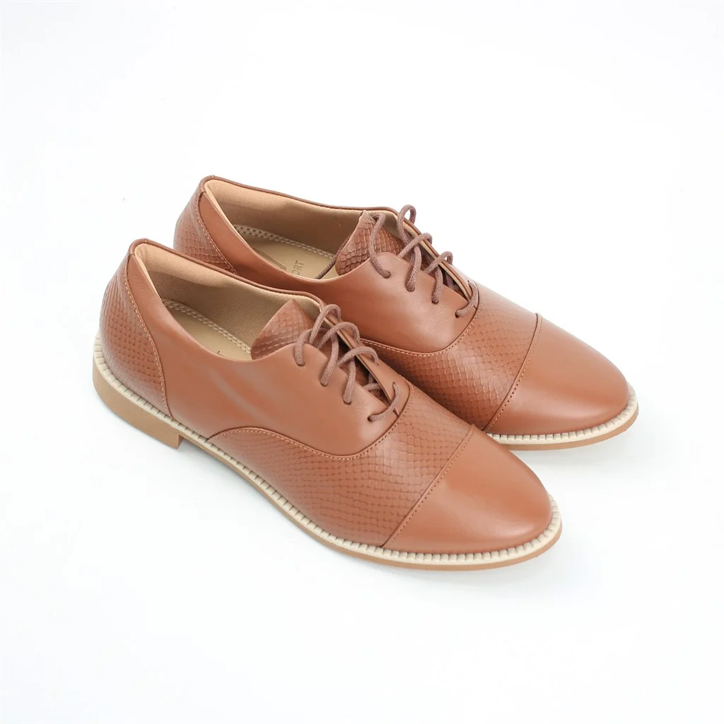 Oxford Couro Amarração Capuccino 2