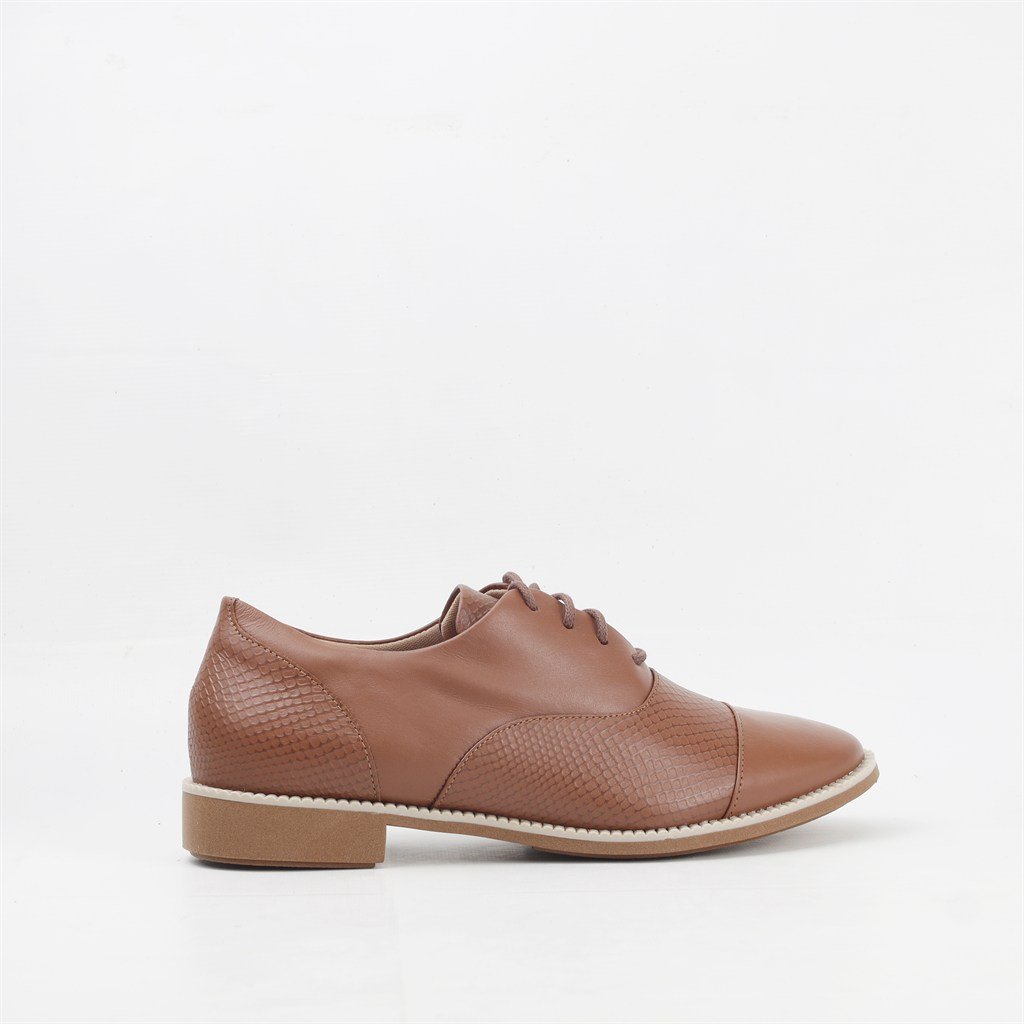 Oxford Couro Amarração Capuccino 5