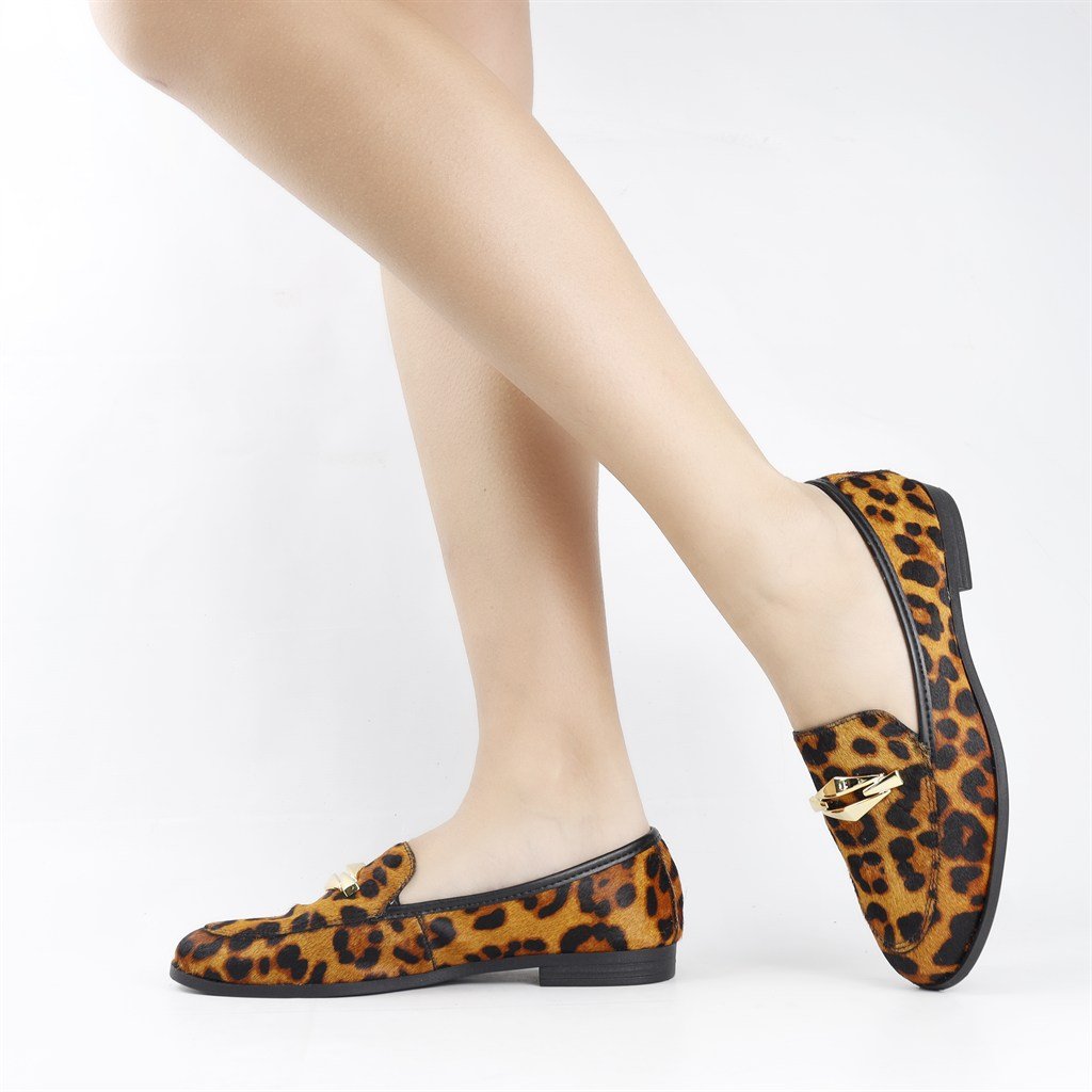 Mocassim Couro Pelo Onça