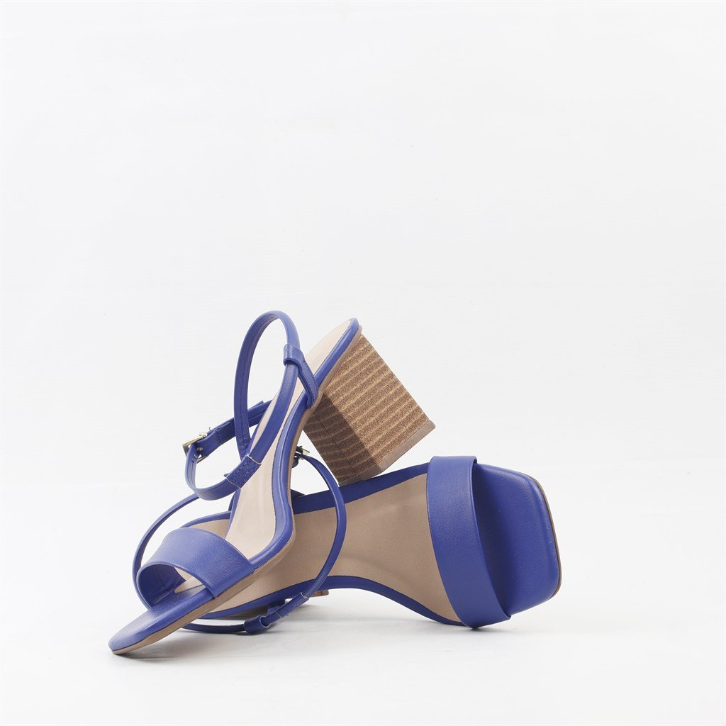 Sandália Salto Bloco Azul 3