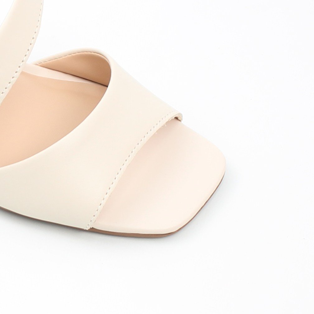 Sandália Salto Bloco Couro Off White 3