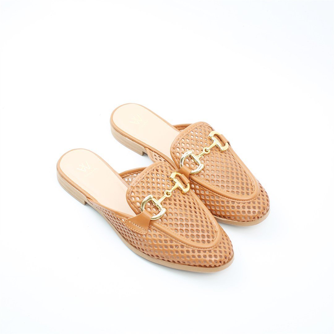 Mule Trisse Couro Camel 2