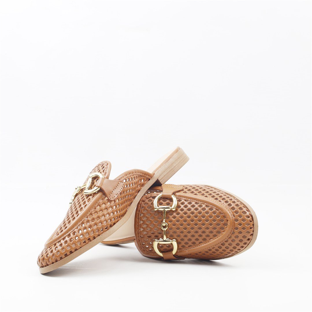 Mule Trisse Couro Camel 4